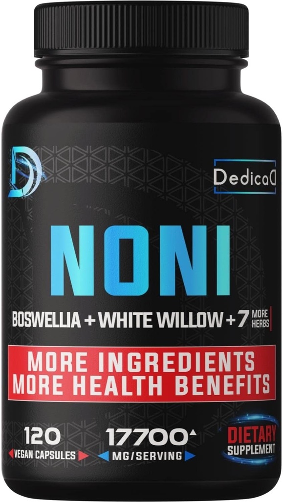 20: 1 Kapsułki Noni 17700mg - Suplement do wsparcia immunologicznego, mięśni i trawienia -10in1 Dodano Boswellia, Elderberry, Turmeric, Ginger & More - 120 Kapsułki Vegan, Non- GMO & Gluten- Free