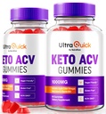 (2 opakowania) Ultra Quick Keto ACV Gummies, UltraQuick Keto + ACV Wsparcie utraty wagi, Formuła ACV Premium Keto Plus, Naturalny cydr jabłkowy, Oficjalne recenzje Gomitas (120 Gummies)