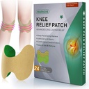 Knee Pain Relief Patch 24 Count - Ogrzewanie Herbal Knee Patches z Mugwort, Capsaicin & Menthol - 12 Hour Long Lasting Knee Support for Bone on Bone, Joint Pain, Muscle Sotheness