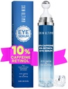 5% kofeina 5% Retinol krem do oczu dla ciemnych kręgów, puffness i torby, kwas hialuronowy i Niacynamid pod krem do oczu anty starzenia, Serum do oczu dla cienkich linii, 360 ° Masaż oka Ball Roller