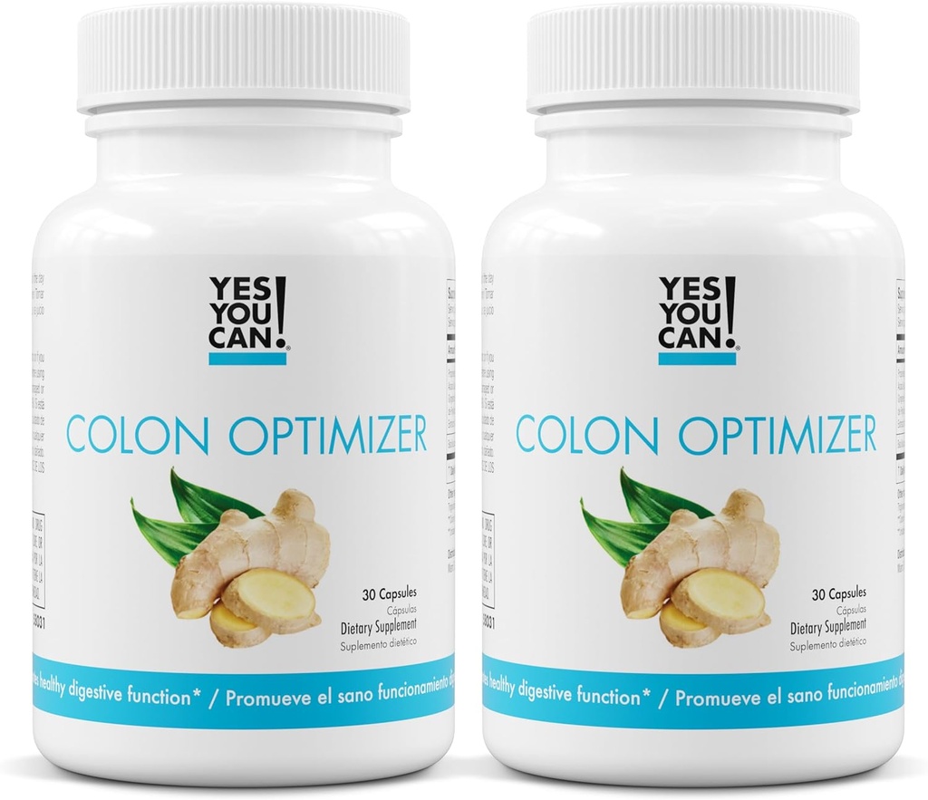 Tak, możesz! Probiotyka Colon Optimizer Supplement - Gut Health i suplement do żołądków dla mężczyzn i kobiet, Organic Probiotics z Ginger i Peppermint for Digestive Health, 30 kapsułki - 2 opakowania