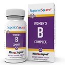 Superior Source Women? s B Complex - Suplement do Wsparcia Energetycznego dla Kobiet - Multiwitamina z Witaminą B12, Witamina B3 & More - B Suplement Witaminy pomaga Heart Health - 60 Podjęzykowe tabletki rozpuszczające
