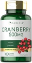 Carlyle Cranberry Pills 124; 500mg XI124; 100 Cappets XI124; Non-GMO, Gluten Free Supplement for Women & Men