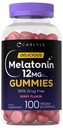 Carlyle Melatonin Gummies 12mg 124; 100 Hrabia 124; Berry Flavor 124; Vegan Supplement Amend124; Non-GMO, Gluten Free