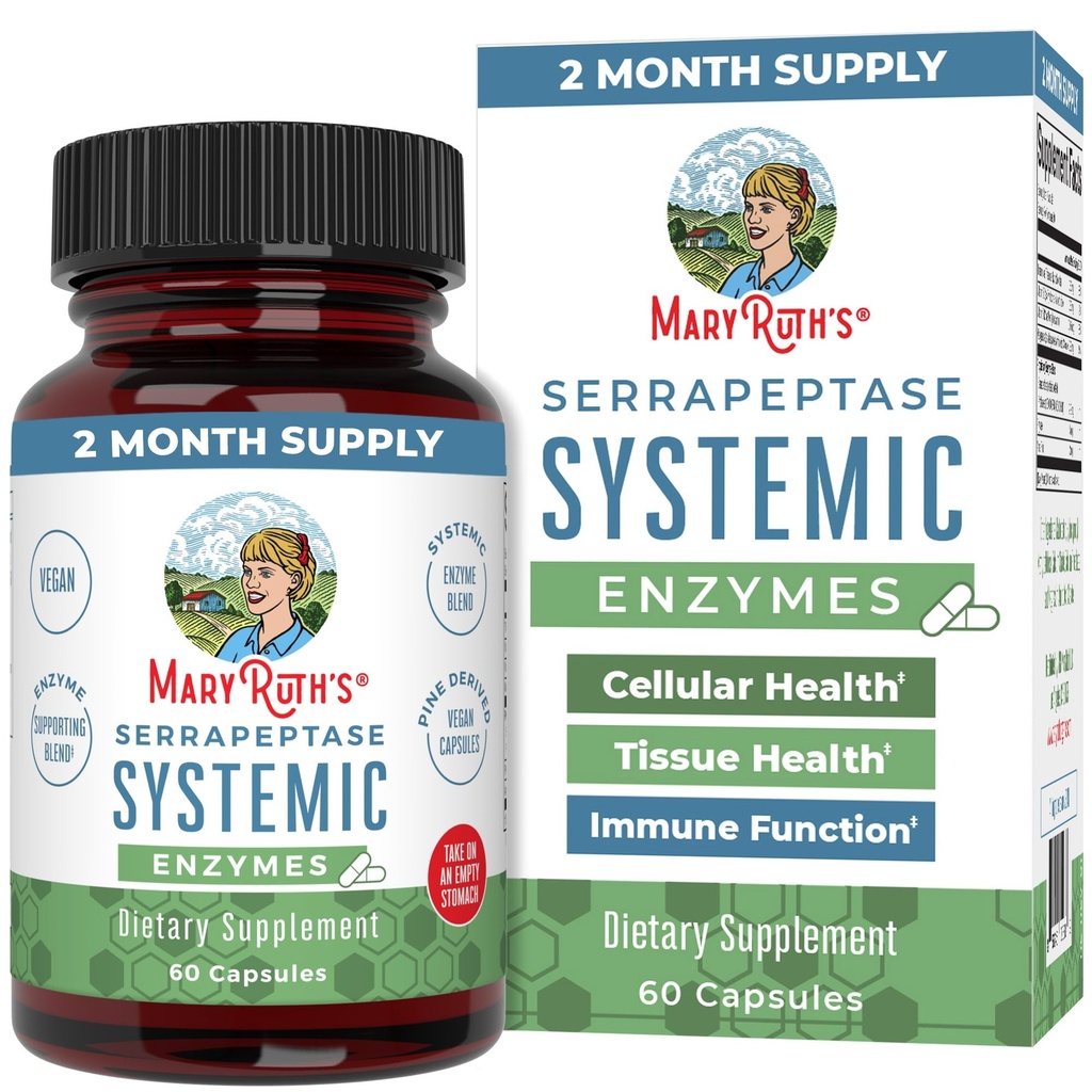 MaryRuth Organic Serrapeptase Enzymy Kapsułki 124; Do 2 Miesiące Dostawy 124; Suplement enzymatyczny dla wysokiej mocy Sinus Relief Pills 124; Tkanka Zdrowie i Zdrowie komórkowe 124; Wegan 124; Gluten Free 124; 60 Count