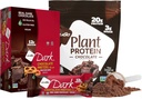 NuGo Dark Chocolate Pretzel w / SS, 12g Wegan Protein, Gluten Free, Kosher Pareve, Non-GMO, 12 Licznik i NuGo Plant Protein Powder, Czekolada, 20 g Protein, 3 g Cukier, 25 Służenie