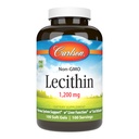Carlson - Lecytyna, Non-GMO, 1200 mg, funkcje układu nerwowego i wątroby, niebielona lecytyna sojowa, 100 Softgeli