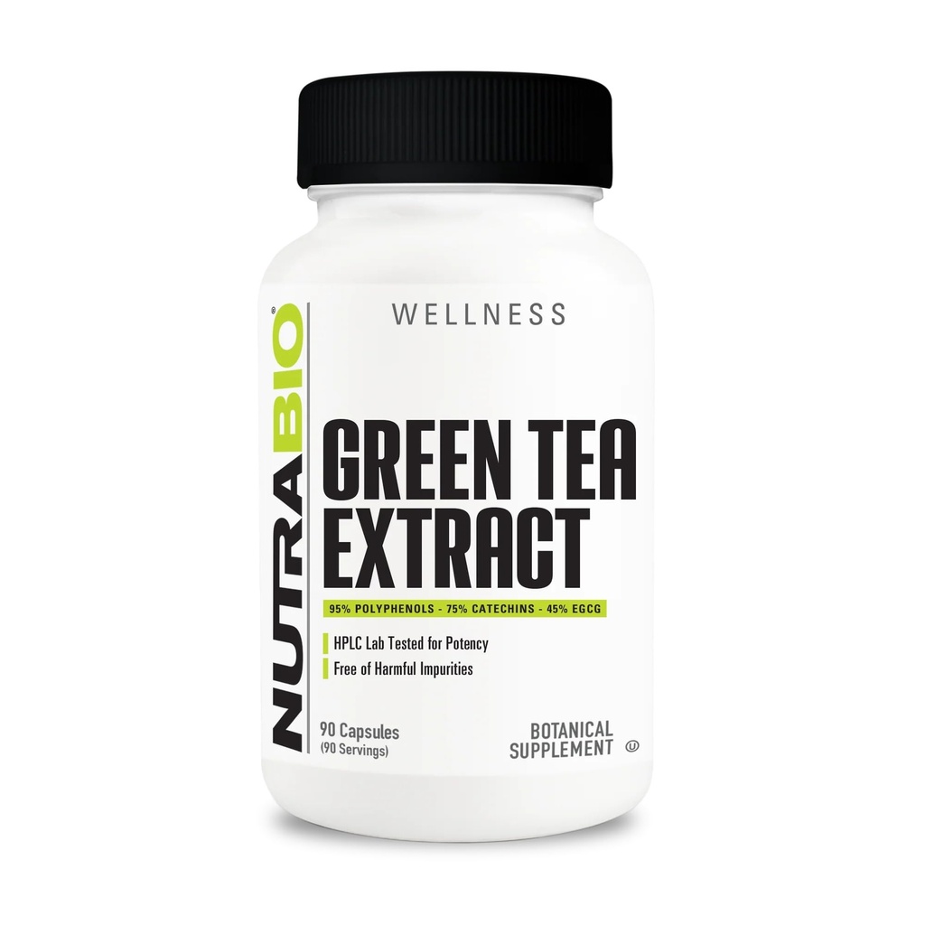 NutraBio Green Tea Extract, Dodaje przeciwutleniacze korzyści i pomaga ogólne zdrowie i Well- Being, 500mg - 90 Kapsułki