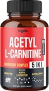 Acetyl L- Karnityna Suplement - 2600mg 3 Miesiące - Mieszane z kwasem lipidowym alfa, zielona herbata, Zielona Fasola kawy i ketony malinowe - Memory & Brain Health Support, Non-GMO - 90 Kapsułki wegetariańskie