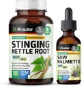 BIO KRAUTER Stinging Nettle 100 Kapsułki & Piła Palmetto Tincture 2 Fl. Oz.