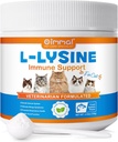 L- Lysine Proszek dla kotów, Suplement Lysine dla kotów, Wsparcie układu immunologicznego, Zdrowie układu oddechowego i funkcji wizualnej i ulgi alergii, Zwierzęta domowe Zdrowie Dostawy Multivitamin, Łosoś Flavor - 4.23 oz / 120g