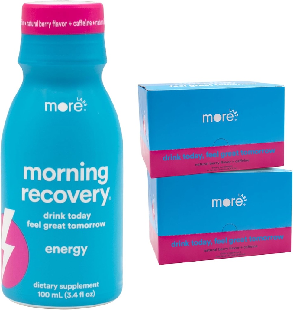 Poranna regeneracja, Electrolyte z energii, Mleko Tistle Drink Proprietary Formulacja do hydrate Podczas picia do porannego regeneracji, Wysoko rozpuszczalny płyn DHM, Berry, Opakowanie po 24