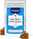 Petpost Tear Plain Remover Miękkie żucia dla psów 124; 90 Count Chicken Flavor Dog Plain Supplement Tear Supplement Supplement 124; Delikatna pielęgnacja oczu dla białych psów i lekkich ras 124; Tylosin Free, Made in USA