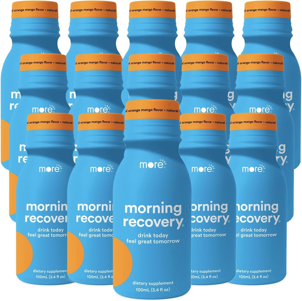 Więcej Labs Rano Odzyskiwanie Pomarańczowy aromat mango Electrolyte & Milk Thistle Drink 15 Pack Xi124; Hydrate Podczas picia 124; Wysoko rozpuszczalny płyn DHM