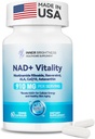 NAD + Suplement dla kobiet, z 900MG Nikotynamid Ribozyd (NR), Resveratrol, CoQ10, Alpha- Kwas lipowy, Astaksantyna - Wspiera energię i naprawę komórkową, Zdrowe Starzenie - 60 Kapsułki wegetariańskie