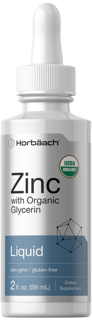 Horbäach płynne krople cynku 124; 2 Oz 124; z organiczną gliceryną 124; wegetariańskie, Non-GMO, Gluten suplement wolny