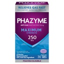 Phazyme Maximum * Wytrzymałość Gaz przeciwgazowy 250 mg Simetikon Relief Gazowy dla dorosłych, Szybkie żele Szybkie rozkwitanie, Ciśnienie i dyskomfort, 36