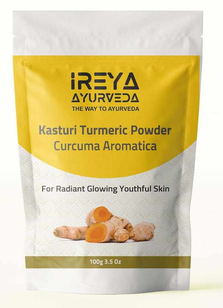 Kasthuri Manjal Powder for Skin and Face Care (3.5 oz) | Kasturi Turmeric, Wild Turmeric powder | Curcuma Aromatica | Helps in Glowing Skin Acne and Radiant skin 100g