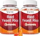 VIAITE czerwony ryż z drożdży Coq10 Gummies - 1200 mg Synergy Organic Supplement with Coenzym Q10 Monacolin K, Non-GMO & Citrinin Free Herbal Vegetarian Gummy Chews 60 Count (2 Pack)