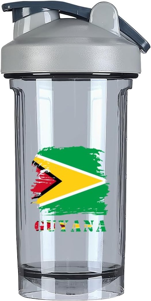Vintage Guyana Guyanese Flag 18 Puchar Shaker, Fashion Theme Pattern Shaker Butelka Leaktle-proof Trening Shake Bottles 500ML / 18 oz Perfect for Pre Workout- 2