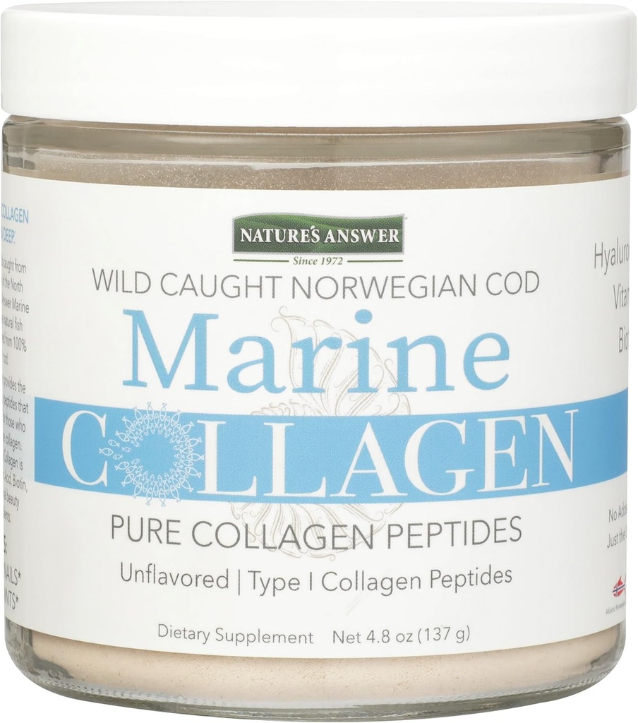 Odpowiedź przyroda Kolagen morski płynny 124; Wild Caught Norweigen Dorsz 124; Czysty Kolagen Peptydy z kwasem hialuronowym i Biotin 124; Wspiera zdrowe włosy, Skóra, Nails, Kości & Joints