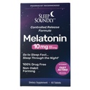 Sen Głęboko Melatonina 10mg, Szybkie aktorstwo, Rozszerzona formuła uśpienia release, 60 porcji, Niebieski