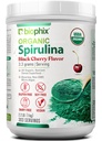 biophix Organic Spirulina Proszek 2.2 lb Black Cherry Flavor - Bogate w białko odżywcze - Dense Superfood - Potężny przeciwutleniacz - Wspiera immunologiczne zdrowie