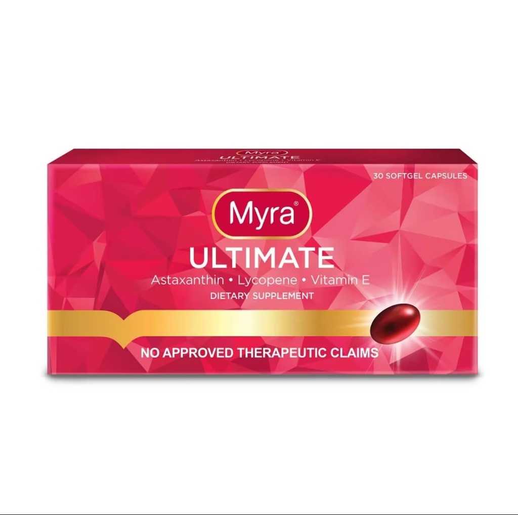 Myra Zastosowanie astaksantyny, likopenu i witaminy E, 30 kapsułek Softgel