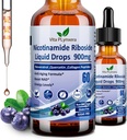NAD Suplementy dla kobiet i mężczyzn, NAD Nikotynamid Ribozyd Resveratrol 900mg & Quercetin, Niacyna, Collagen, Biotin, Liquid NAD Plus Suplement NR900 Dla anty-starzejącej się energii skóry Długotrwałe Focus Brain
