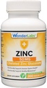 Wonder Laboratories Chelated Cynk Glukonian 50 mg - Wspiera zdrową skórę, system immunologiczny, wzrost komórek i więcej - 200 Tabletki wegetariańskie