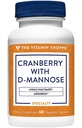 Witamina Shoppe Żurawina z D- Mannose, Trakt moczowy i Bladder Health, Przeciwutleniacz z 60mg Witamina C z Cranrich (Koncentrat żurawinowy) (60 Kapsułki wegetariańskie)