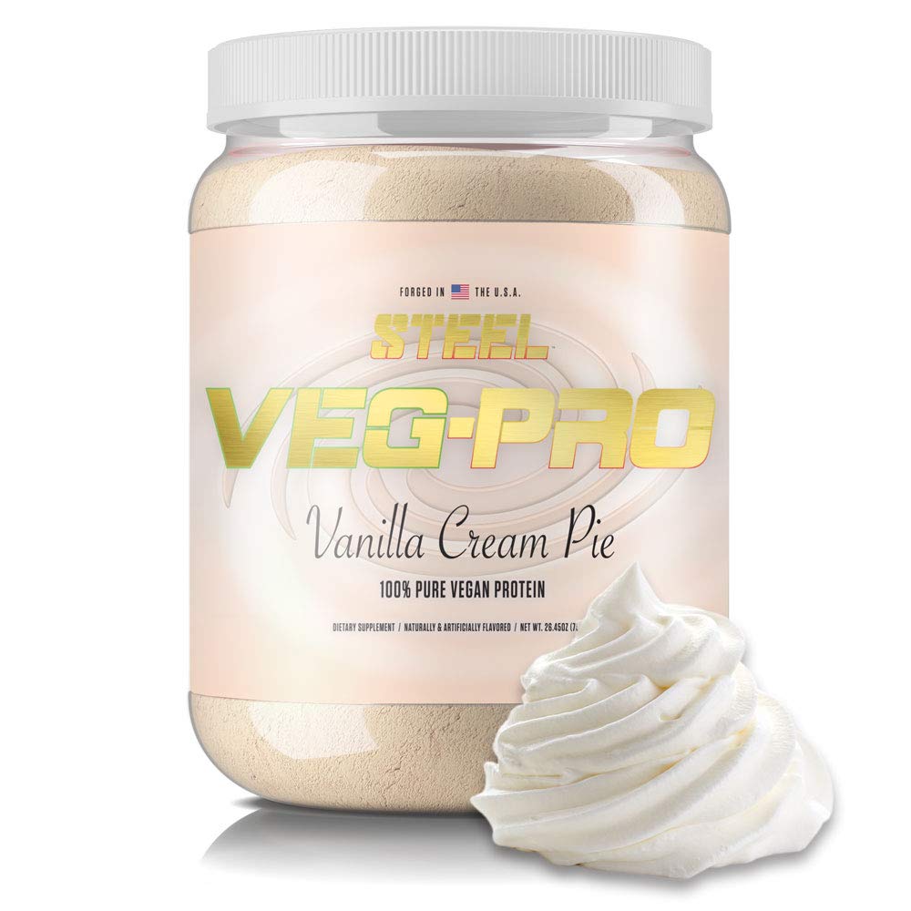 Supplements Steel Veg- PRO XI124; Vegan Protein Powder, Vanilla Cream Pie XI124; 25 Servings (1.65lbs) XI124; BCAA Amino Acid XI124; Gluten Free XI124; Non Dairy XI124; Low Carb Formula