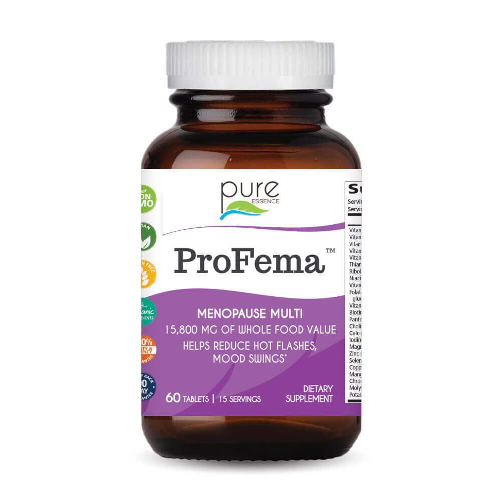 Pure Essence Labs ProFema - Multivitamin dla kobiet - Natural Menopauza Relief Supplement - Promotes Hormon Balance, Redukuje gorące błyski, Mood Swings, nocne poty (60 kapsułki)