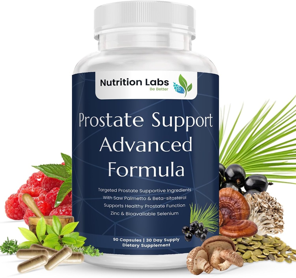 Prostate Health Support Herbal Supplement for Men with Beta Sitosterol, Selenium, Pygeum and Saw Palmetto Extract for Prostate Support and Frequent Urnation - 90 CT