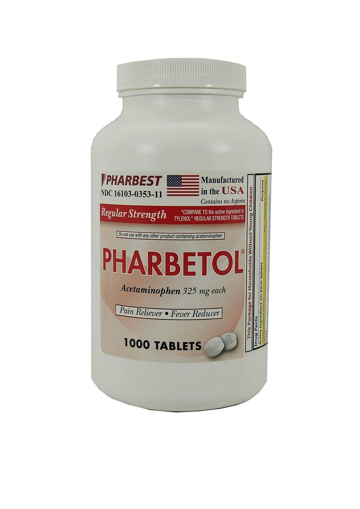 Pharbest Acetaminofen 325 mg 1000