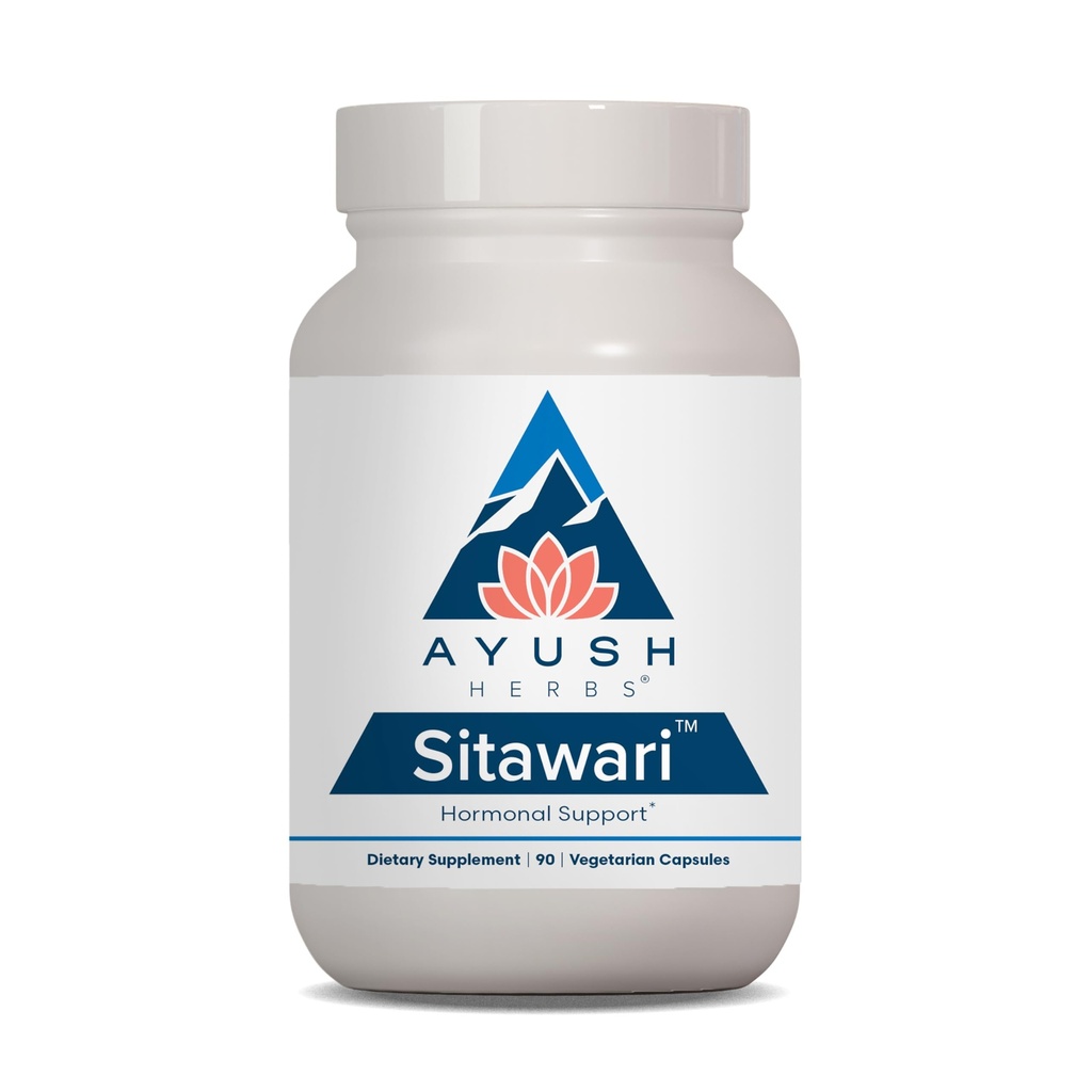 Ayush Herbs Sitawari - Shatavari Kapsułki dla kobiet, Shatavari Suplement Root, Hormon Równowaga dla kobiet, Naturalne kobiece wsparcie reprodukcyjne - 90 Kapsułki wegetariańskie (1 Hrabia)