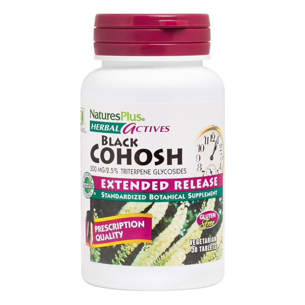 NaturesPlus Herbal Actives Black Cohosh - 30 Tabletki - Nutritional Support for Well- Being Podczas menopauzy - wegetarianin, Gluten Free - 30 Servings