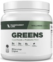 Przezroczyste Labs Prebiotyczne Zielone - Superfood Proszek i przeciwutleniacze Suplement z Spirulina organiczna, Chloerra, Acacia, & Zielony Banana Proszek - 30 Słupki, Unflavored