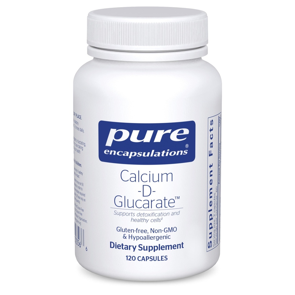 Czyste enkapsulacje Calcium- D- Glukatium 124; Suplement do wspierania zdrowia komórkowego w wątrobie, płucach, piersi i colon * 124; 120 Kapsułki