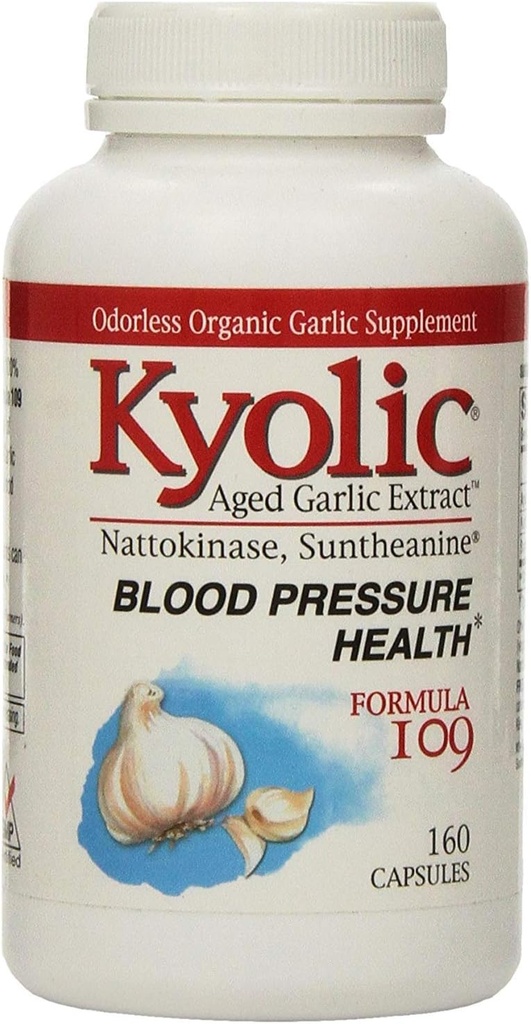 Kyolic Aged Garlic Extract Blood Pressure Health Formula 109 - 160 kapsułki