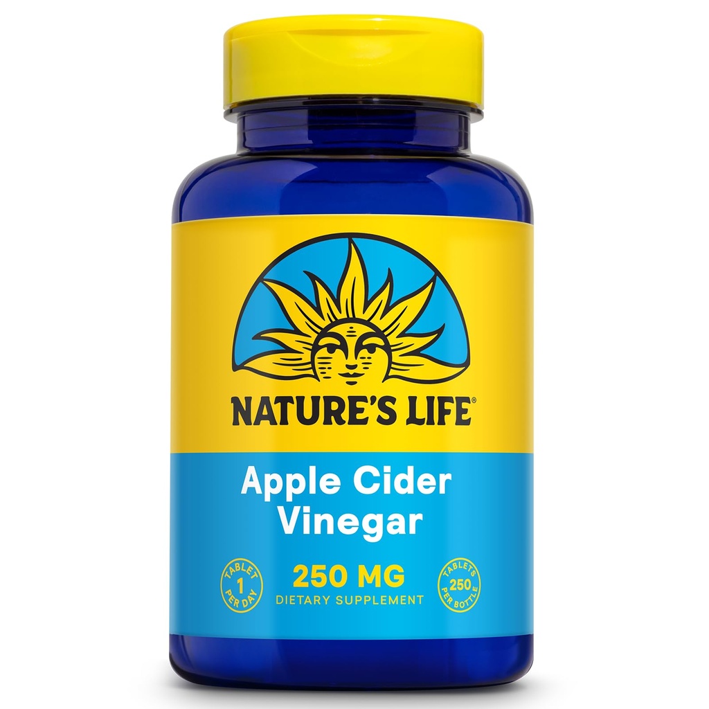 Nature 's Life Apple Cider Vinegar 250mg Acidum 124; with 87 mg Acid Acetic Acid (250 VegaCaps)