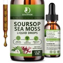(2 pack) Organic Soursop Graviola with Sea Moss Liquid Drops, Soursop Bitters Liquid Rich in Multivitamine for Natural Antioksydant, Immune Boost, Cell Support & Regeneration, Ananas Flavor