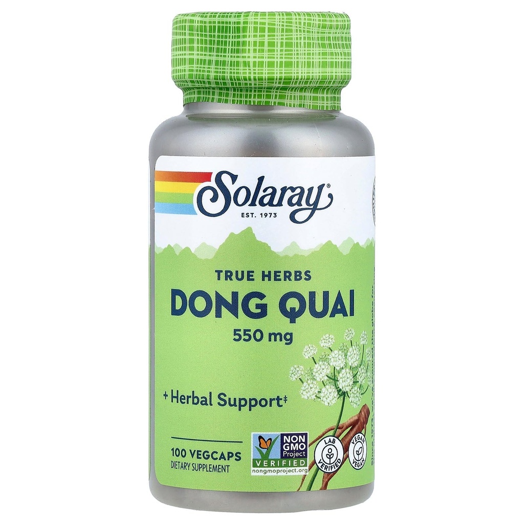 SOLARAY Dong Quai Root 550mg < 124; Healthy Menstrual & Menopauzal Support < 124; Womens Health Supplement < 124; Whole Root < 124; Non- GMO; Vegan & Lab = 124; 100ct