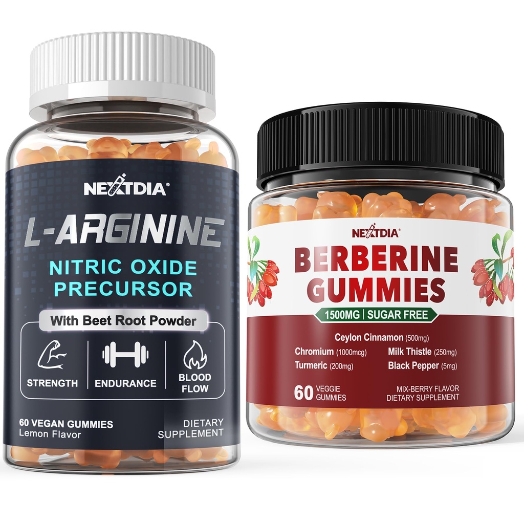 Nextdia L arginnine Gummies + Berberine Supplement 1500mg