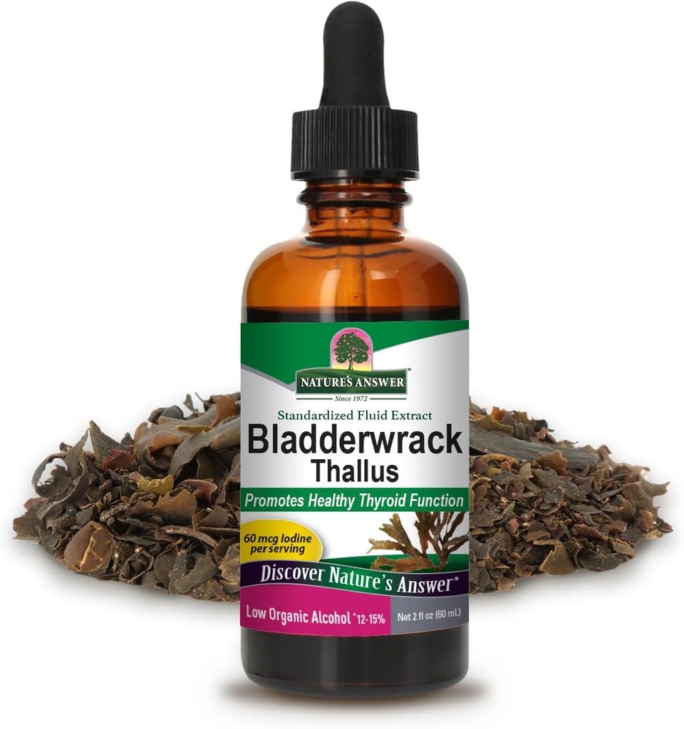 Odpowiedź natury Bladderwrack Sea Moss Liquid 2 oz 124; Wsparcie dla tarczycy 124; Promowanie zdrowia digestive 124; Wsparcie immunologiczne