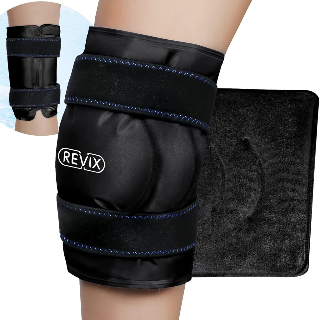 REVIX XL Ice Pack for Knee Recovery, Ice Wrap with Cold Compression for Discomfort and Fatigue, Gel Cold Pack Wrap Around Entire Knee, Promowanie elastyczności i mobilności