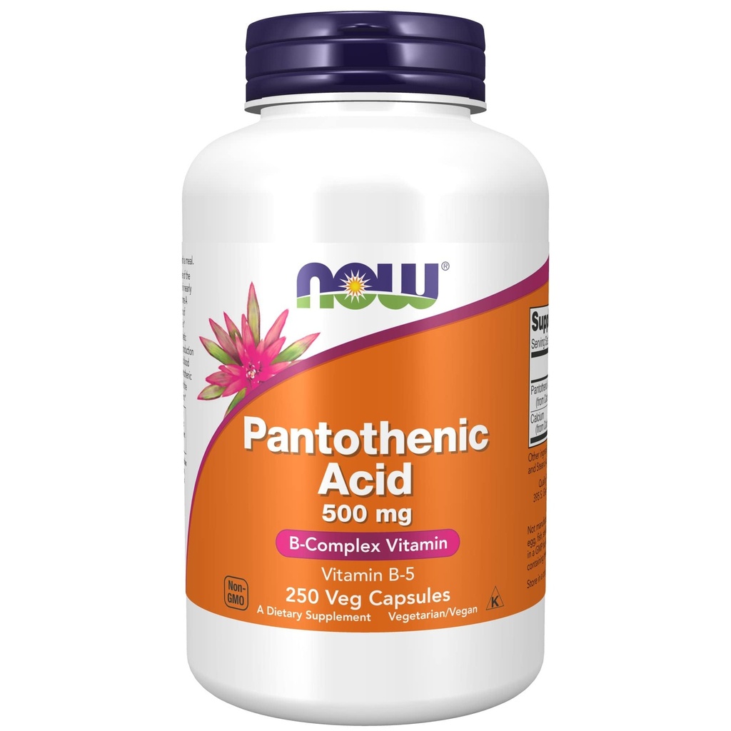 Teraz suplementy diety, kwas pantotenowy (witamina B- 5) 500 mg, witamina kompleksowa B, 250 kapsułek