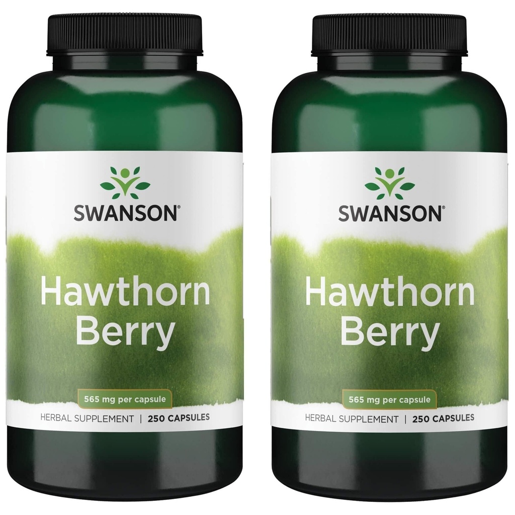 Swanson Hawthorn Berry Supplement- przeciwutleniacz flawonoidy (250 kapsułek, 565 mg każdy) 2 opakowania