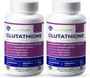 Twin Pack Glutathione Wzmocniony witaminą C & Cynk 124; Zaawansowane przeciwutleniacze i wsparcie immunologiczne 124; Detox & Skin Health Formuła 124; 120 Tablety - Dwa (2) Dostawa miesiąc