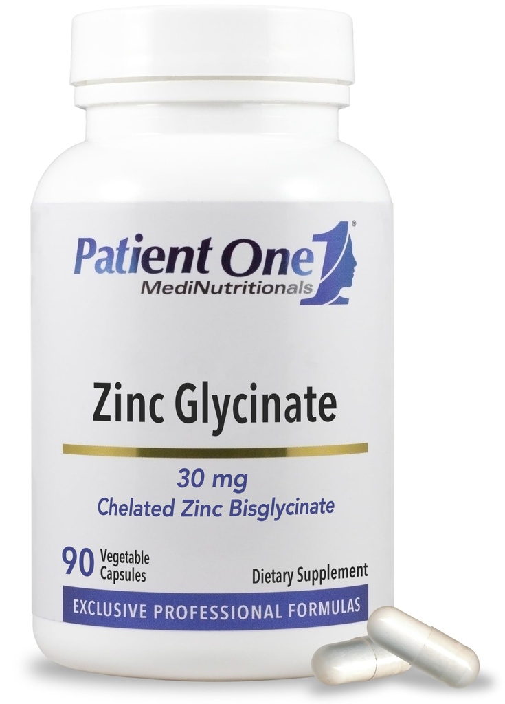 Pacjent 1 Glicynian cynku 30mg 124; Suplement do wsparcia zdrowia układu immunologicznego * 124; Zwiększona absorpcja cynku 124; 90 Kapsułki
